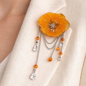 Brose lucrata manual Panselute cu rasina -cadou pentru iubia,mama,fiica,logodnica,prietena 01919 - Artynos.ro