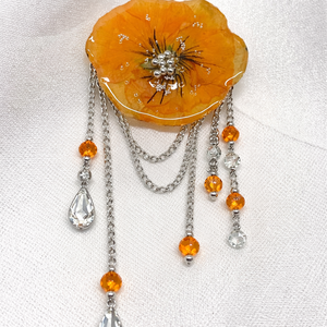 Broșă-pandantiv lucrat manual Panselute cu rășină -cadou pentru iubia,mama,fiica,logodnica,prietena 01919 - bijuterii - broșe - Artynos.ro