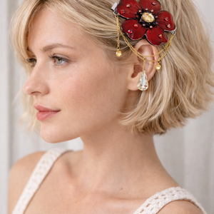 Broșă - Clemă de păr lucrata manual, motiv Maci cu rășină -cadou pentru iubia,mama,fiica,logodnica,prietena 01920 - bijuterii - broșe - Artynos.ro