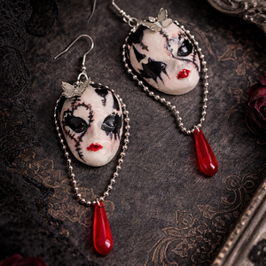 cercei modelati si pictati manual 01238 - bijuterii - cercei - cercei cu figurine - Artynos.ro