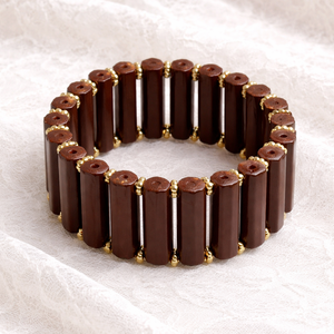 Set bijuterii cu creioane colorate maro cu accesorii aurii 01957 - bijuterii - seturi de bijuterii - Artynos.ro