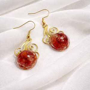 Set bijuterii din rasina si flori naturale 01990 - Artynos.ro