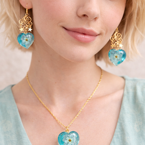 Set handmade fluturi din rasina 01993 - bijuterii - seturi de bijuterii - Artynos.ro