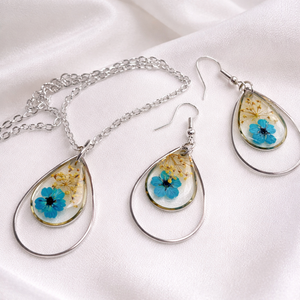 Set bijuterii din rasina si flori naturale 01994 - Artynos.ro