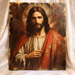 Set handmde unicat -icoana cu lumanare 01995 - casă & stil de viață - accesorii religioase - icoane cu sfinți - Artynos.ro