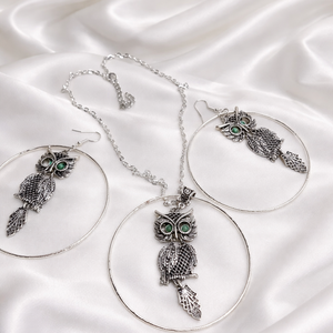 set bijuterii cu bufnita 02004 - Artynos.ro