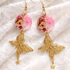 Cercei din rasina si flori naturale 02018 - Artynos.ro