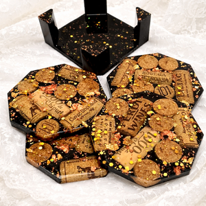 Set suport de pahare cu dopuri de vin 02026 - casă & stil de viață - echipamente de bucătărie - accesorii de servire - coastere - Artynos.ro