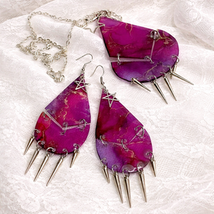 Set bijuterii pictat manual -din rasina 02027 - Artynos.ro