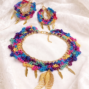 Set bijuterii Rainbow Wings - crosetat manual 20242 - Artynos.ro