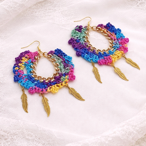 Set bijuterii Rainbow Wings - croșetat manual 20242 - bijuterii - seturi de bijuterii - Artynos.ro