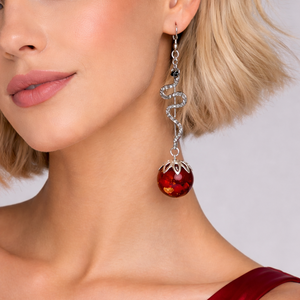 Cercei din rasina si flori naturale 02041 - bijuterii - cercei - cercei din rășină - Artynos.ro