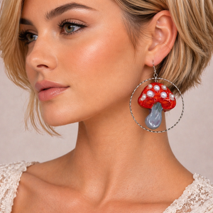 Cercei handmade ciupercute 02042 - bijuterii - cercei - cercei cu figurine - Artynos.ro
