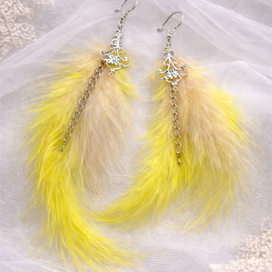 Cercei handmade din pene naturale 02047 - Artynos.ro