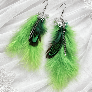 Cercei handmade din pene naturale   - Artynos.ro