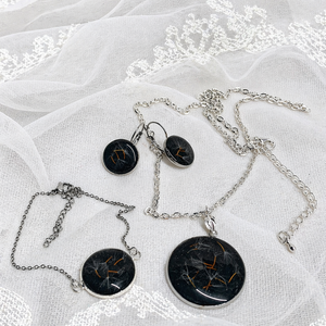 set bijuterii-accesorii pentru un cuplu 02054 - accesorii nuntă - bijuterii mireasă - cercei mireasă - Artynos.ro