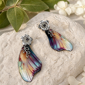 Cercei cu rasina si sidef 02065 - bijuterii - cercei - cercei din rășină - Artynos.ro