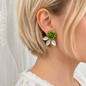 Cercei cu trandafiri 02062 - bijuterii - cercei - cercei din rășină - Artynos.ro