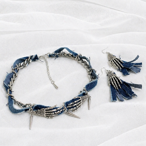 Set bijuterii din denim ( blugi ) 02030 - bijuterii - seturi de bijuterii - Artynos.ro