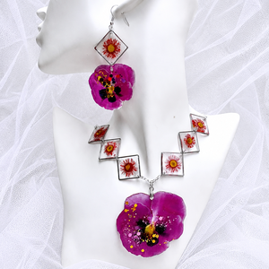 Set bijuterii Panseluțe rasina 02133 - bijuterii - seturi de bijuterii - Artynos.ro