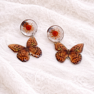 Set bijuterii fluturi-flori 02160 - bijuterii - seturi de bijuterii - Artynos.ro