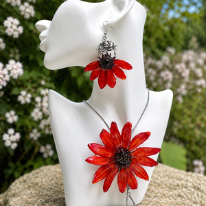 Set bijuterii flori 3D 02226 - bijuterii - seturi de bijuterii - Artynos.ro