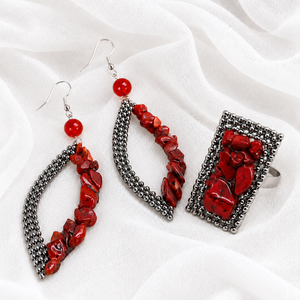 Set bijuterii- Coral rosu 02327 - Artynos.ro