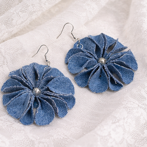 Cercei din denim-blugi 02339, Bijuterii, Cercei, Cercei lungi, Confectionarea bijuteriilor, ARTYNOS