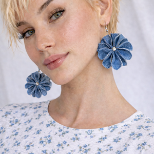 Cercei din denim-blugi 02339 - bijuterii - cercei - cercei lungi - Artynos.ro