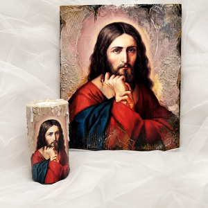 Set icoana-suport lumanare 02350 - casă & stil de viață - accesorii religioase - binecuvântarea casei - Artynos.ro
