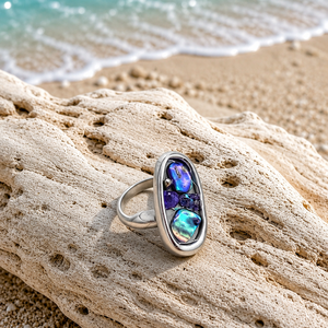 Inel Abalone (Paua) 02447 - bijuterii - inele - inele statement - Artynos.ro