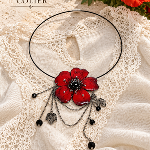 Colier-Broșă Maci 02089 - bijuterii - coliere - coliere cu pandative - Artynos.ro