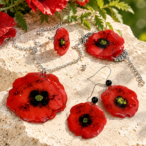 set bijuterii  handmade unicat din rășină 00667 - bijuterii - seturi de bijuterii - Artynos.ro