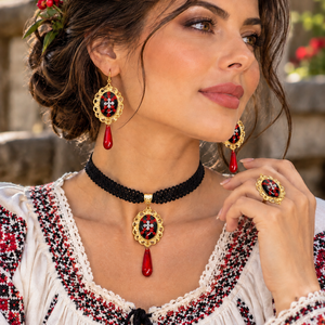 Set bijuterii motiv popular traditional 02213 - Artynos.ro
