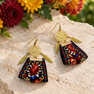 Cercei Boho 02538 - bijuterii - cercei - cercei brodați - Artynos.ro
