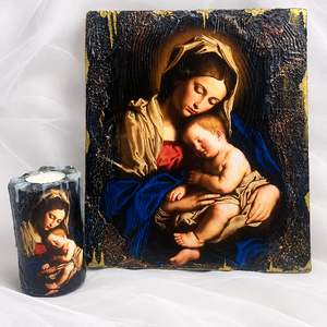 Set icoana-suport lumanare 02553 - casă & stil de viață - accesorii religioase - binecuvântarea casei - Artynos.ro