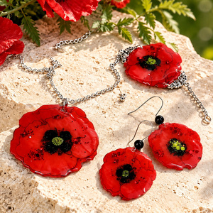 set bijuterii  handmade unicat din rășină 00667 - bijuterii - seturi de bijuterii - Artynos.ro