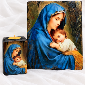 Icoana si suport lumanare 02603 - casă & stil de viață - accesorii religioase - binecuvântarea casei - Artynos.ro