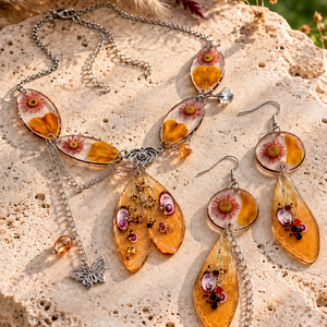 Set bijuterii fluturi-flori 02206 - bijuterii - seturi de bijuterii - Artynos.ro