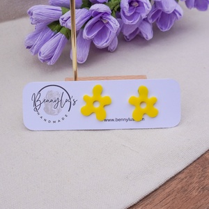Cercei Handmade Lut Polimeric Coralla Galben, Bijuterii, Cercei, Cercei și ornamente pentru urechi, Altele, Confecționarea bijuteriilor, ARTYNOS