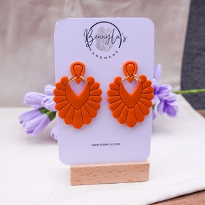 Cercei Handmade Lut Polimeric Tangerine, Bijuterii, Cercei, Cercei agățați, Altele, Confecționarea bijuteriilor, ARTYNOS
