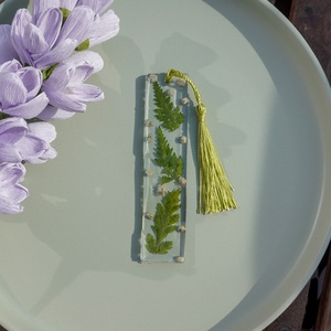 Semn de carte Handmade Rasina Flori Uscate Bookmark - Q - cărți și creații cu tematică muzicală, cadouri - semn de carte - Artynos.ro