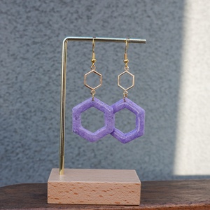 Cercei Handmade Lut Polimeric Aura Hexagon - bijuterii - cercei - cercei agățați - Artynos.ro