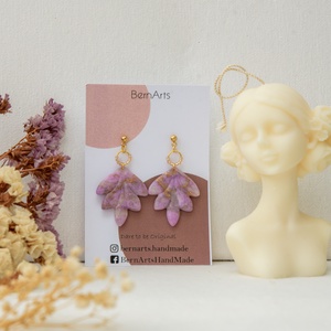 Cercei Lavanda Eleganti Handmade  - bijuterii - cercei - cercei din rășină - Artynos.ro