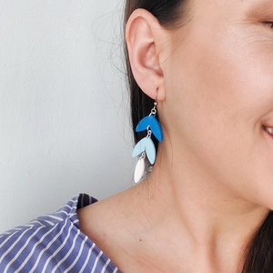Cercei Lungi - Efect de Degradé Albastru - Feminin - bijuterii - cercei - cercei lungi - Artynos.ro