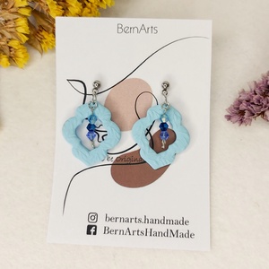 Cercei Eleganti Dama Baby Blue Handmade Lut Polimeric , Bijuterii, Cercei, Cercei din margele, Confectionarea bijuteriilor, Altele, ARTYNOS