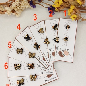 Cercei Mici Stud - Inimioare, Fundite - Negru, Bijuterii, Cercei, Cercei din rasina, Confectionarea bijuteriilor, Altele, ARTYNOS