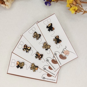 Cercei Mici Stud - Inimioare, Fundite - Negru - bijuterii - cercei - cercei din rășină - Artynos.ro