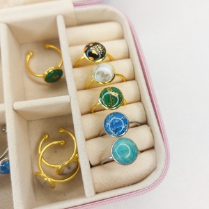 Inel Ajustabil - Efect Piatra - Inel Statement Negru, Albastru, Alb, Verde, Turcoaz pentru femei, Bijuterii, Inele, Inele cu pietre semipretioase, Altele, Confectionarea bijuteriilor, ARTYNOS