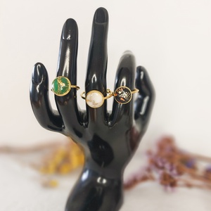 Inel Ajustabil - Efect Piatră - Inel Statement Negru, Albastru, Alb, Verde, Turcoaz pentru femei - bijuterii - inele - inele cu pietre semiprețioase - Artynos.ro